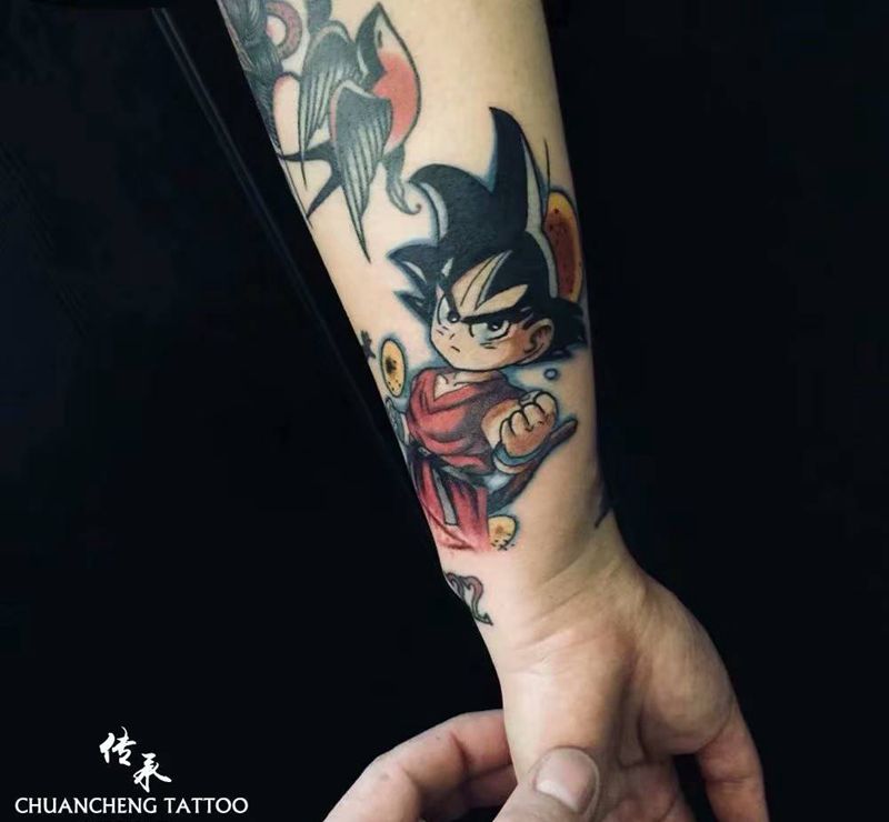 孙悟空纹身图片_手臂New School纹身图案