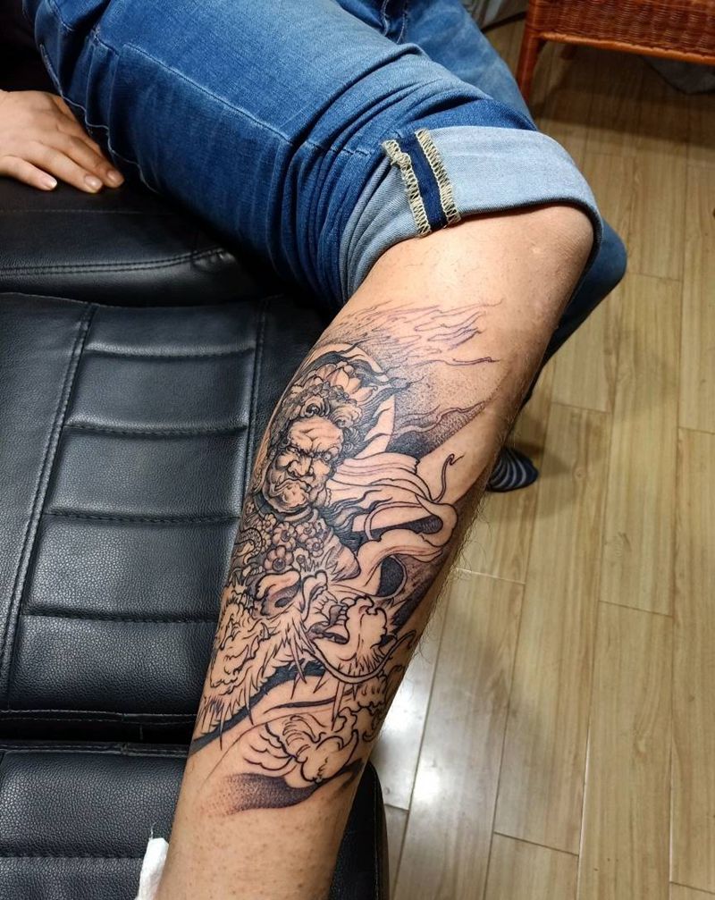 不动明王(未完成）纹身图片