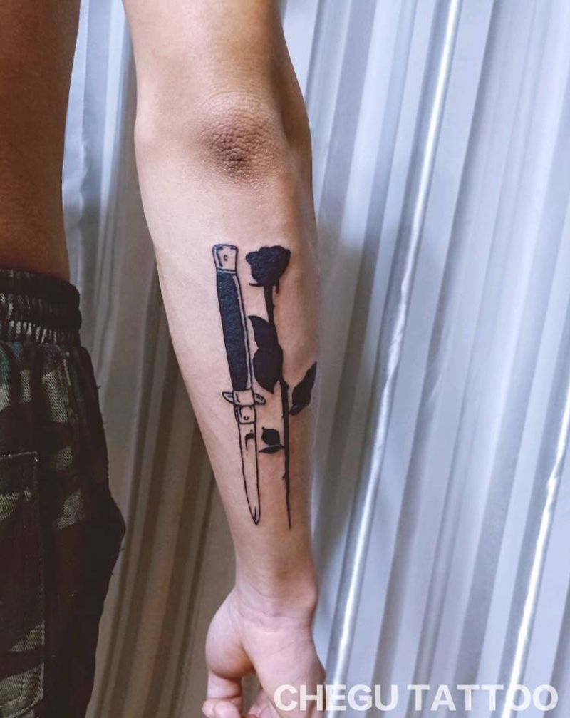 刀花纹身图片