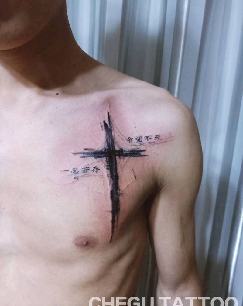 十字架纹身图片