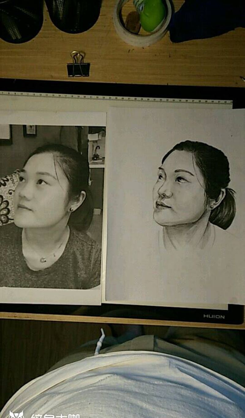 肖像手稿纹身图片