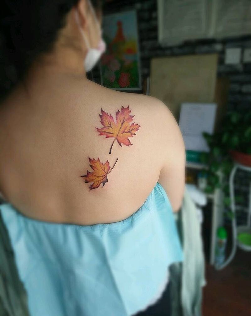 枫叶纹身图片