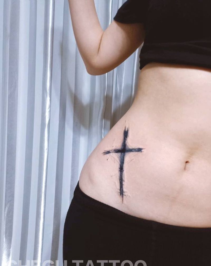 十字架纹身图片