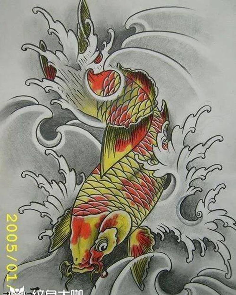 鲤鱼纹身图片