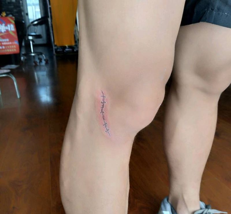 疤痕纹身图片_腿部纹身图案