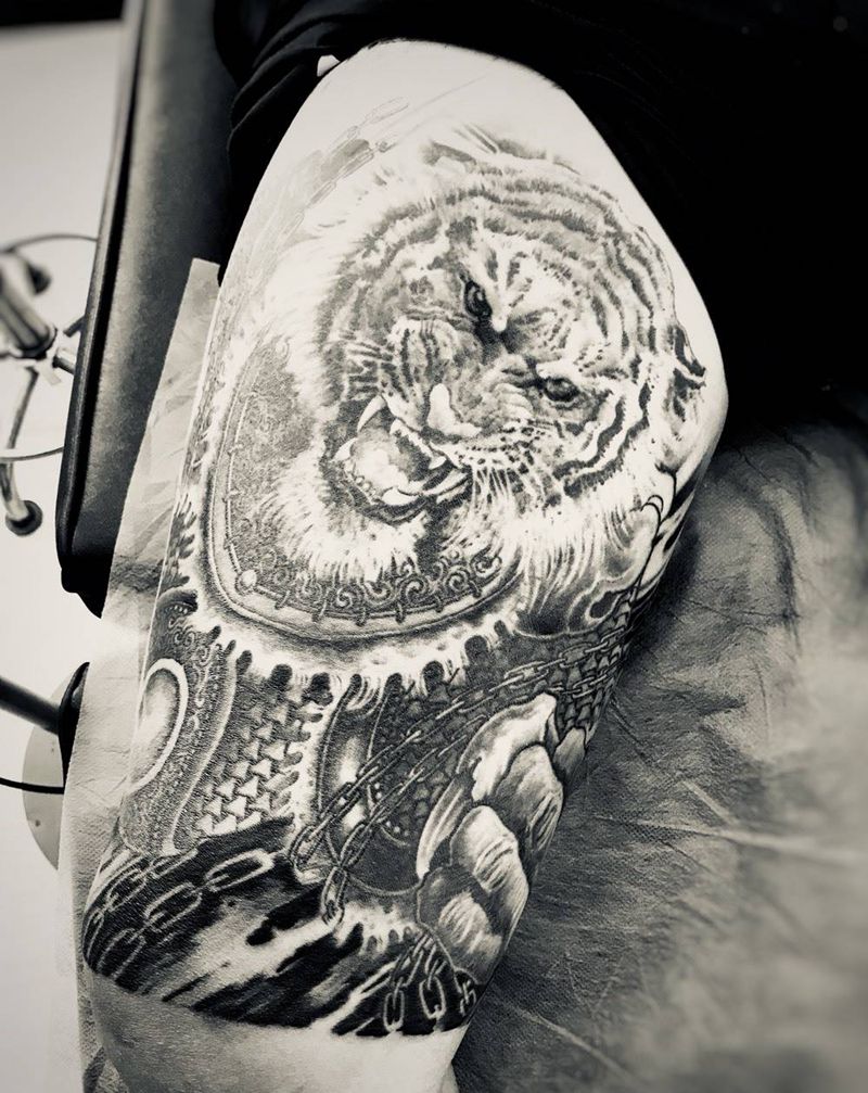虎将纹身图片