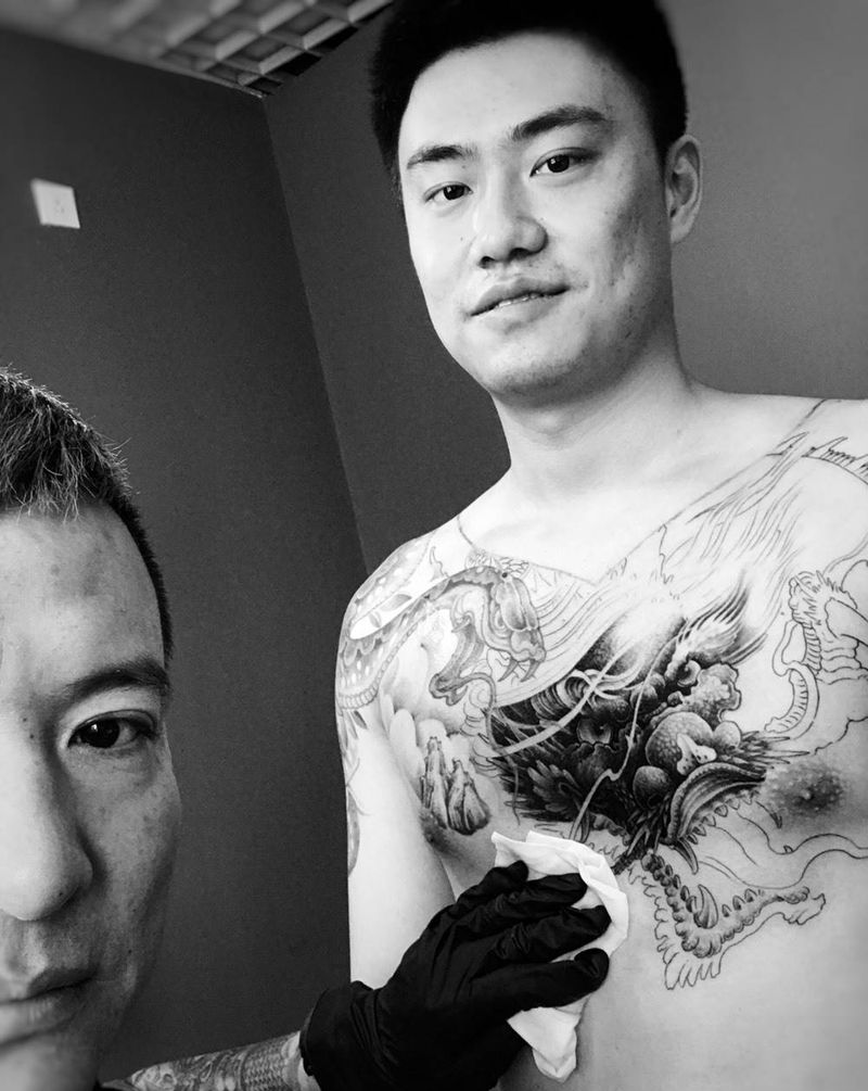 烈火的龙…大家端午快乐！纹身图片