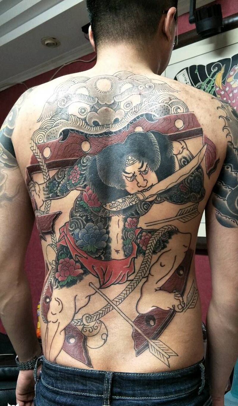 《张顺》未完成纹身图片_背部臀部老传统纹身图案