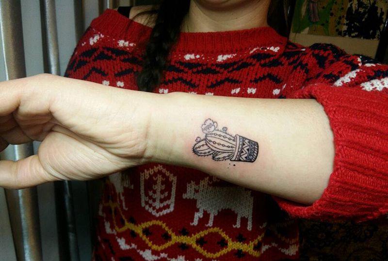 小仙人掌纹身图片