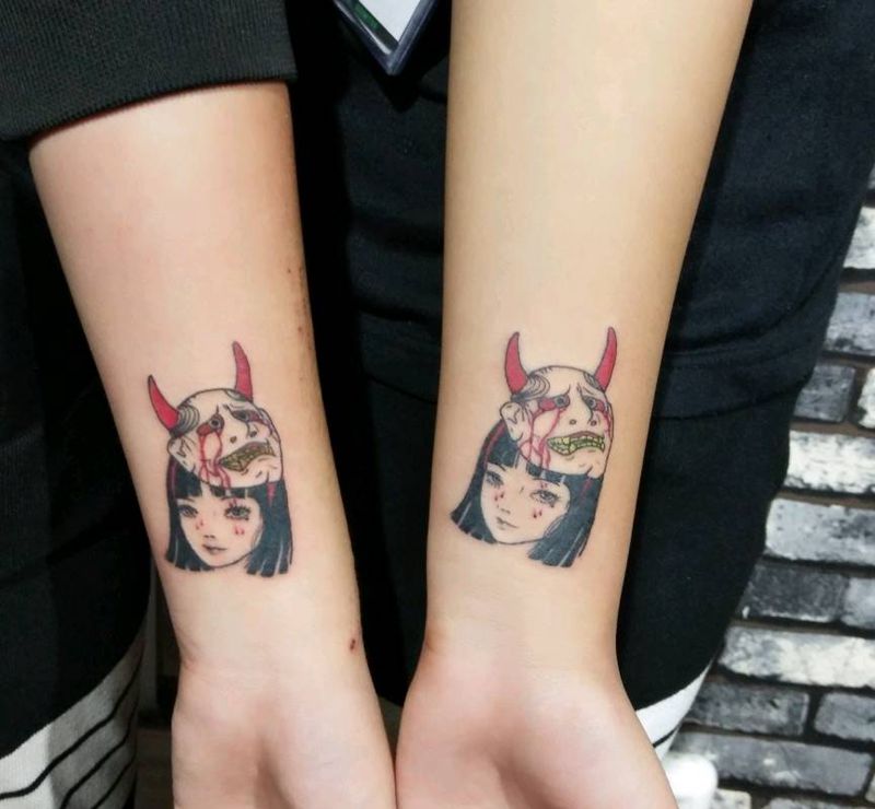 卡漫画纹身图片_手臂纹身图案