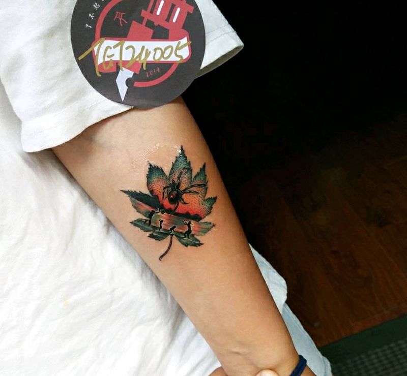 知足常乐纹身图片_手臂纹身图案