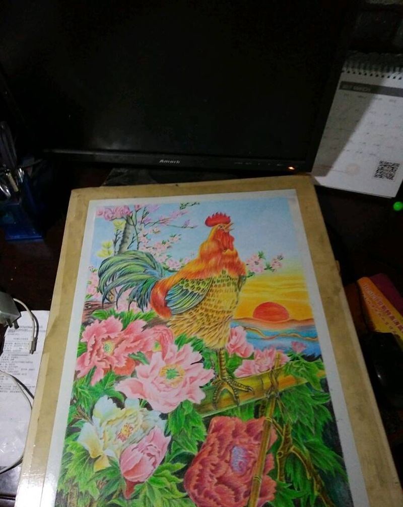 年画大公鸡纹身图片