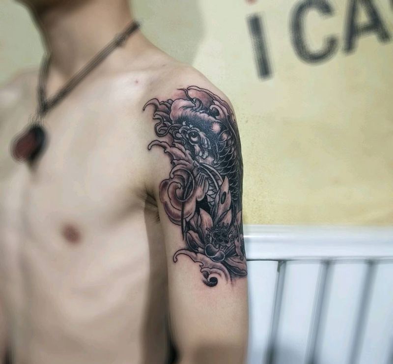 招财锦鲤纹身图片