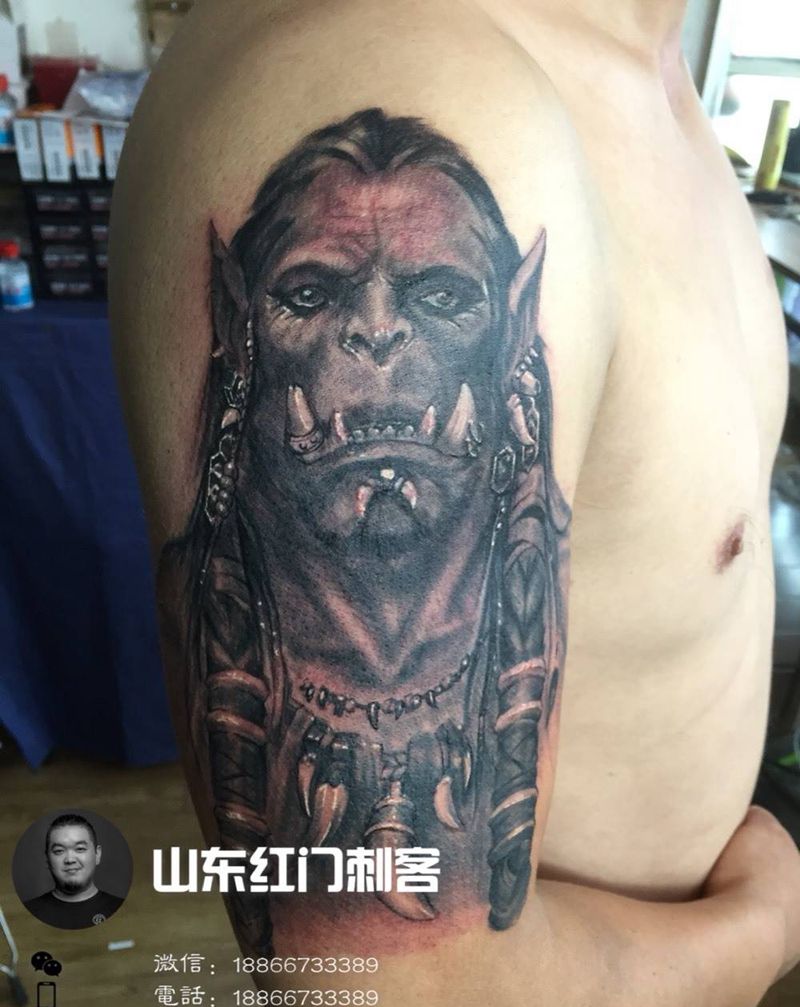 霜狼族酋长纹身图片