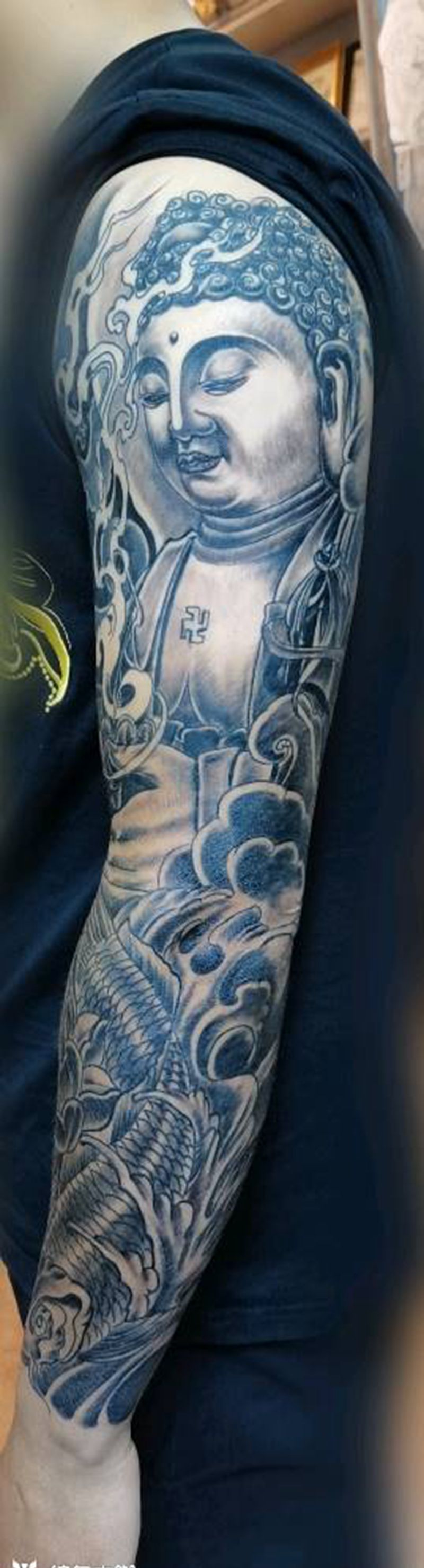 花臂完成纹身图片_手臂纹身图案