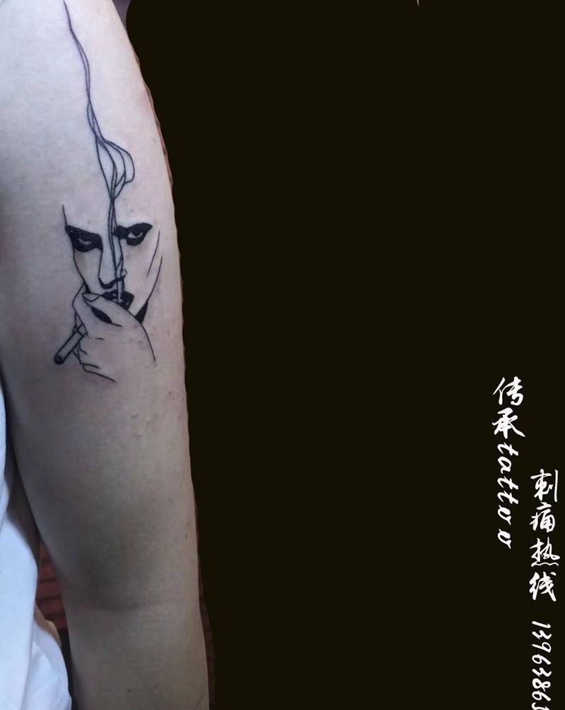 烟纹身图片