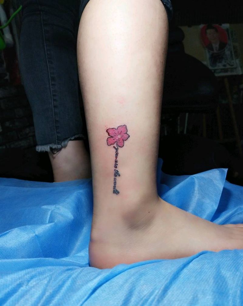 脚踝小清新纹身图片_脚部清新成品纹身图案