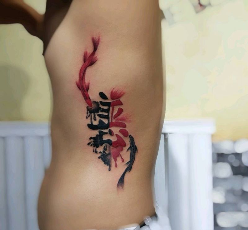 善恶纹身图片_腹部纹身图案