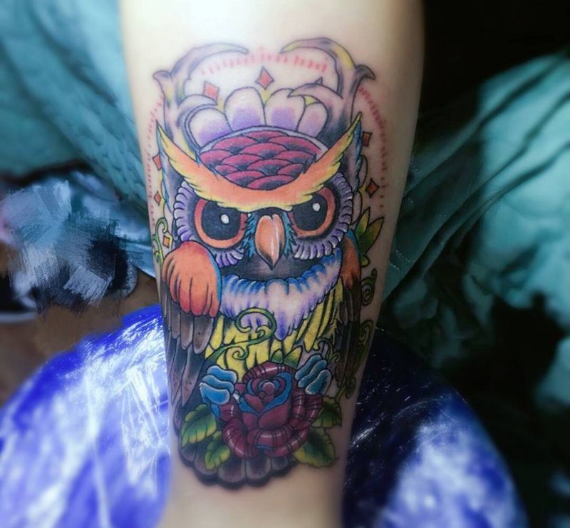 猫头鹰纹身图片