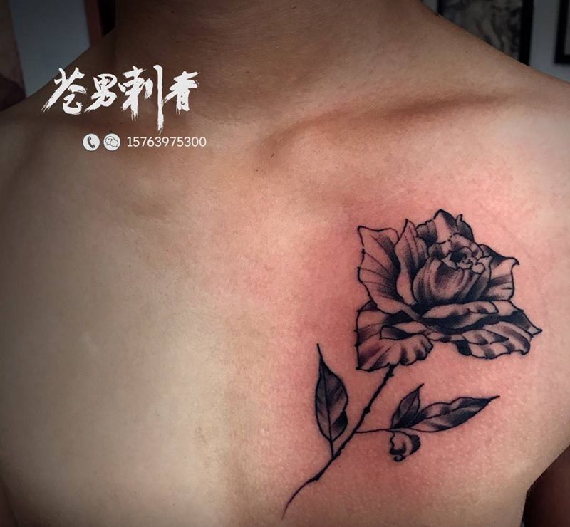 送你一枝花、花开永不败纹身图片_成品纹身图案