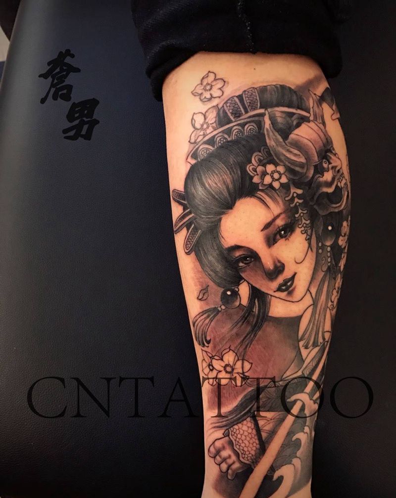艺妓纹身图片_成品传统纹身图案