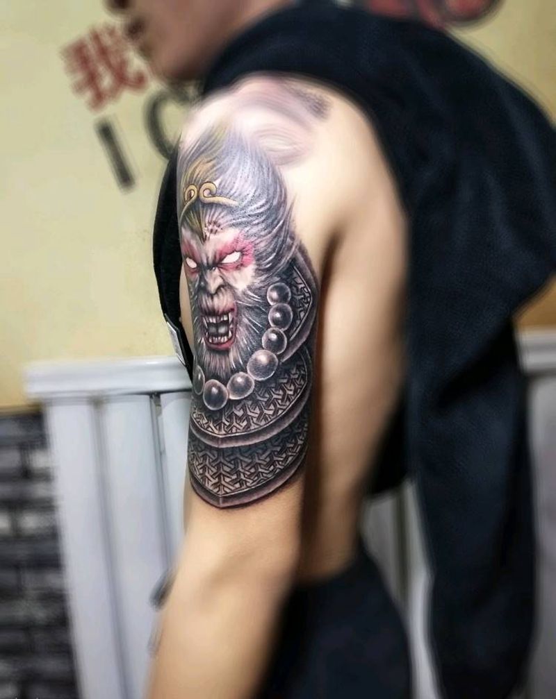 悟空纹身图片_手臂成品纹身图案