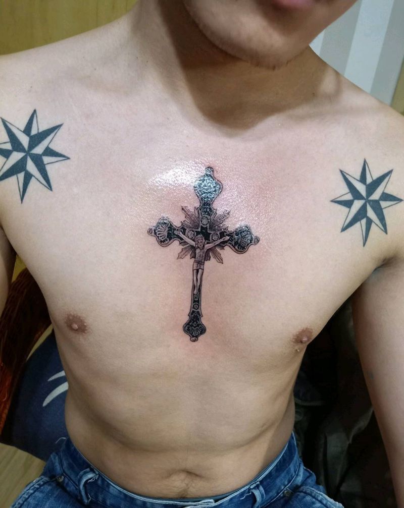 十字架纹身图片
