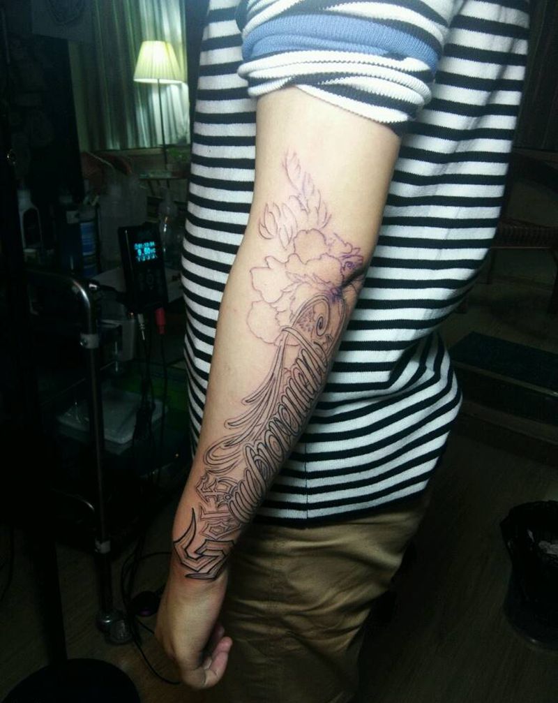 奇卡诺第一次割线纹身图片