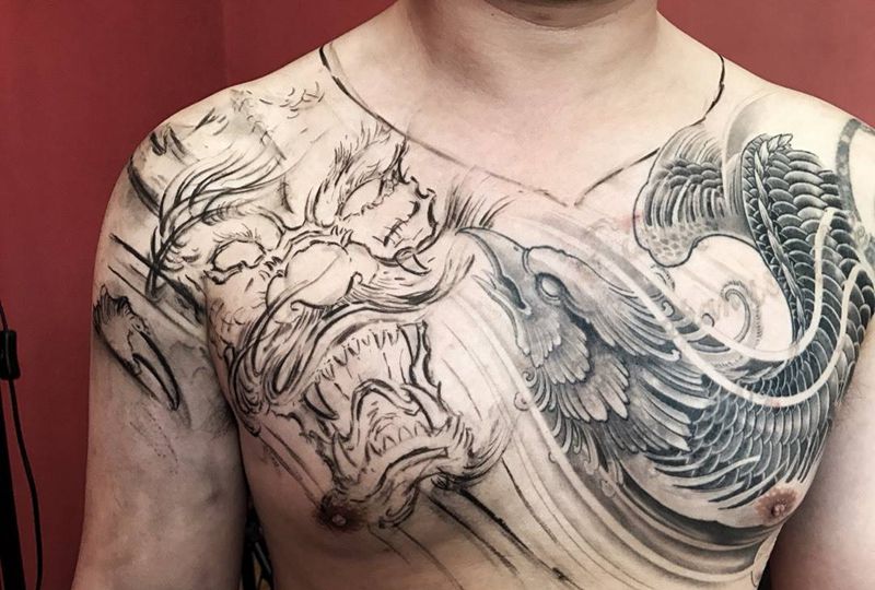 龙凤呈祥纹身图片