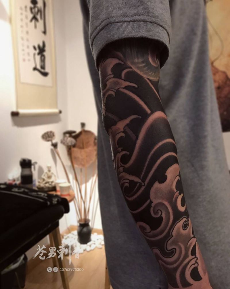 ＃传统包小臂＃纹身图片_成品传统手臂植物纹身图案