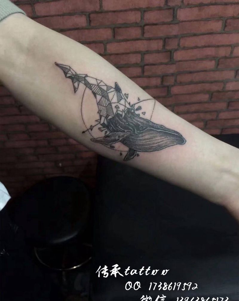 点刺 鲸鱼纹身图片