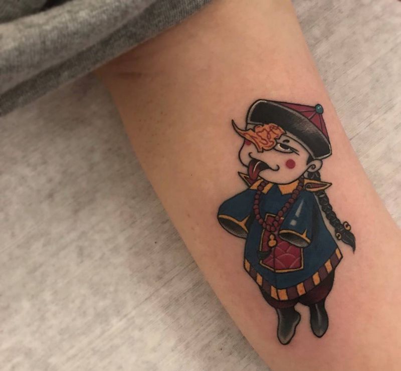 跳跳纹身图片_手臂New School纹身图案