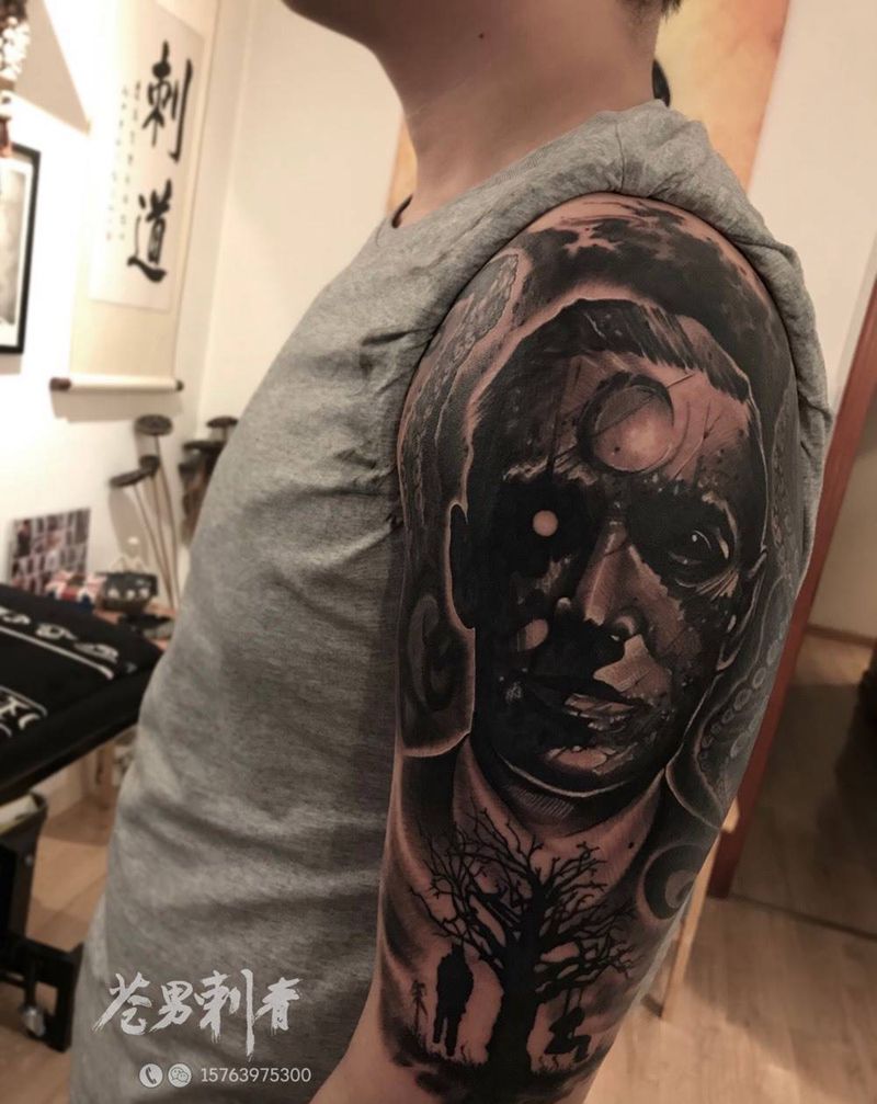 暗黑#纹身图片_手臂欧美写实纹身图案