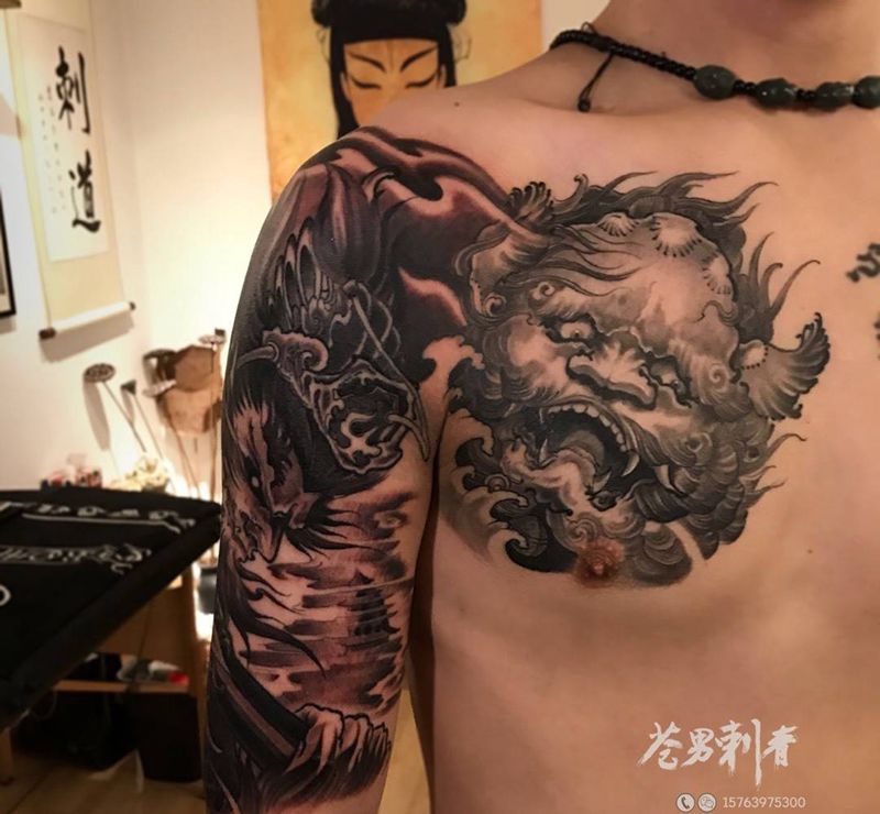 一组细节图奉上纹身图片_成品传统纹身图案