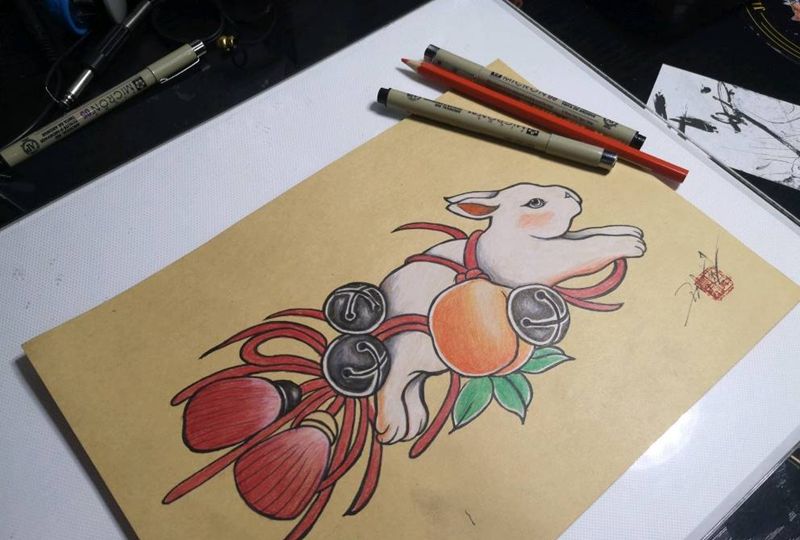 小白兔纹身图片