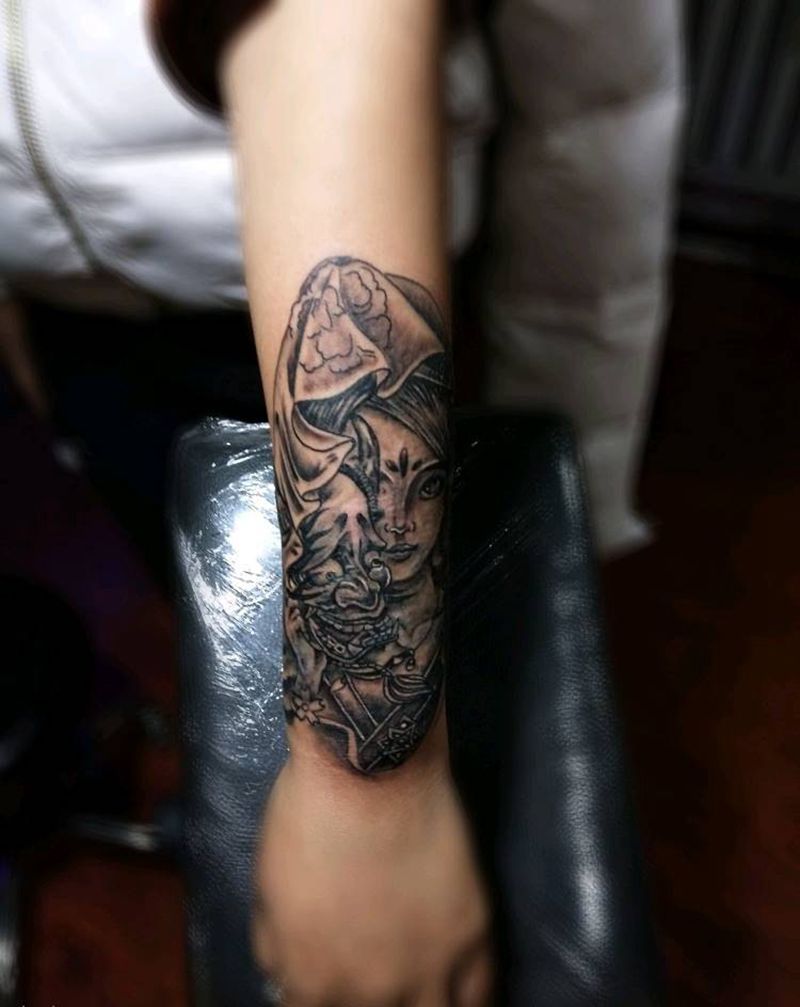 遮盖后纹身图片_手臂成品纹身图案