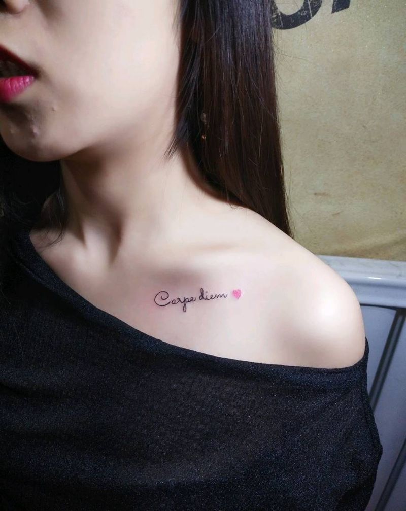 小清新纹身图片_颈部字符成品纹身图案