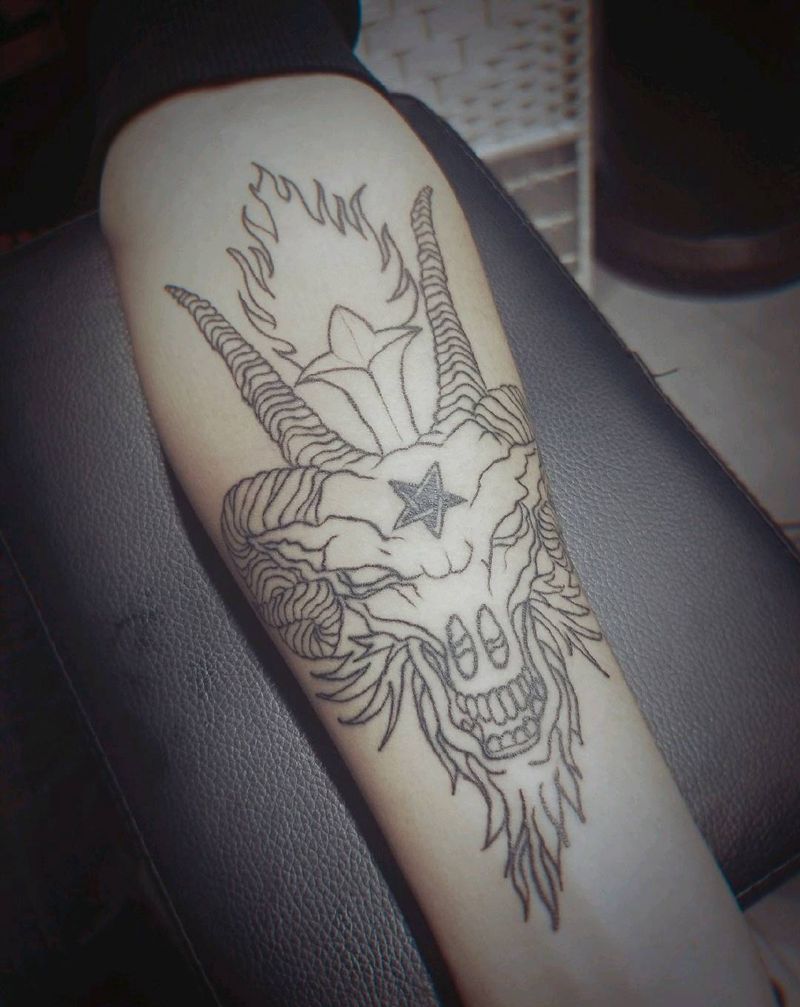 撒旦纹身图片_手臂New School纹身图案