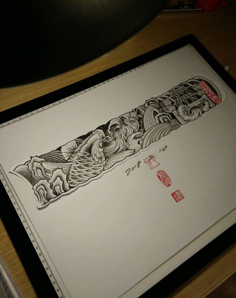 原创传统臂环设计纹身图片