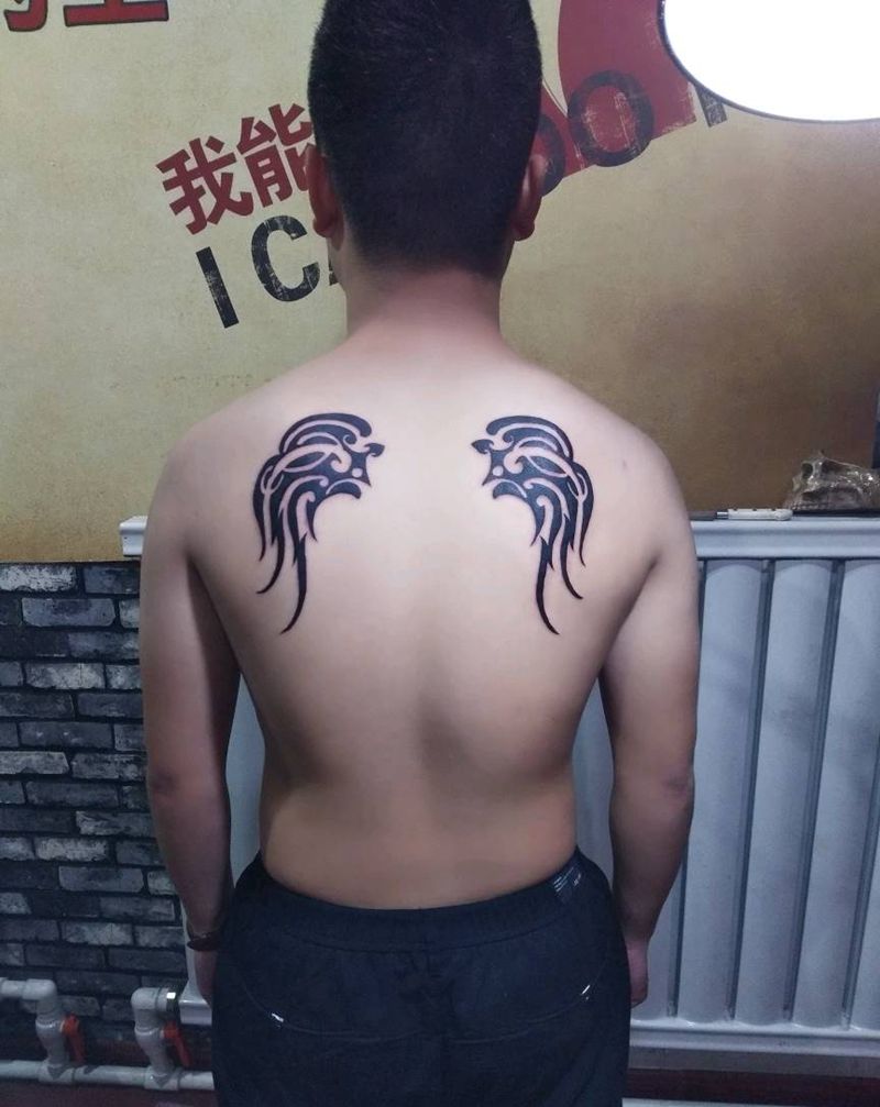 对称图腾纹身图片_背部图腾成品纹身图案