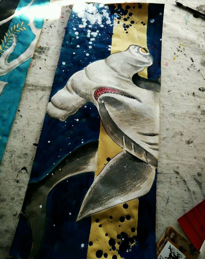 画的背景墙4连幅纹身图片