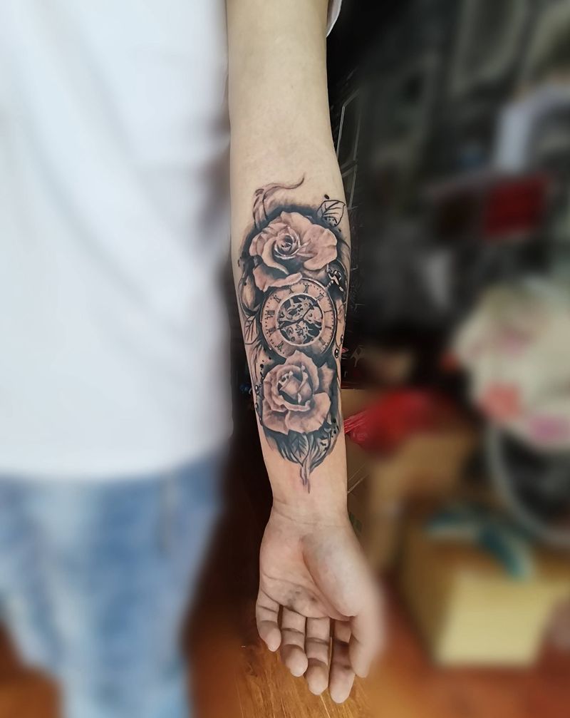 时刻提醒纹身图片_手臂纹身图案