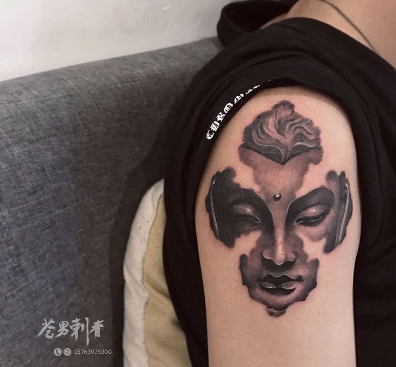 佛纹身图片_成品手臂人物纹身图案