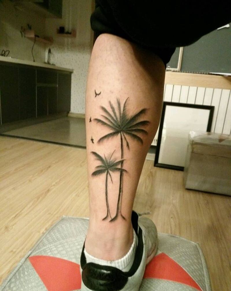 椰子树纹身图片