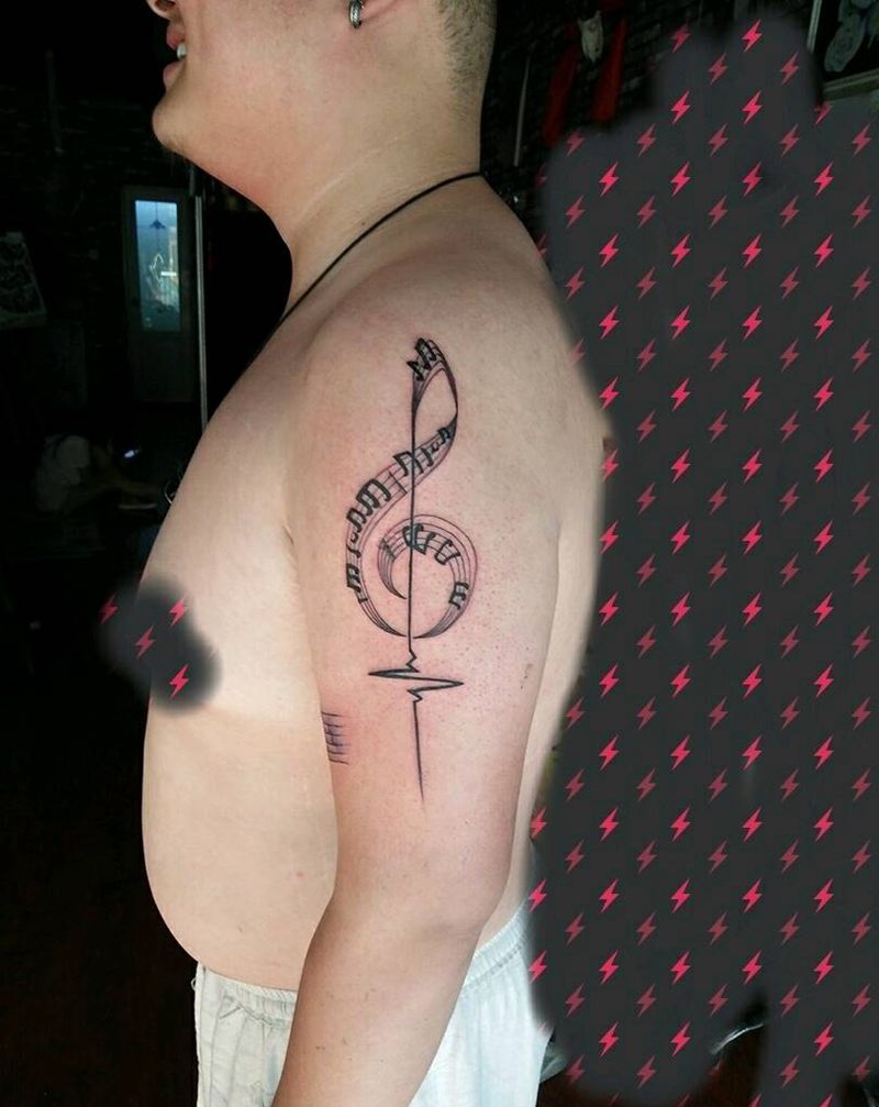 音律纹身图片_手臂字符纹身图案