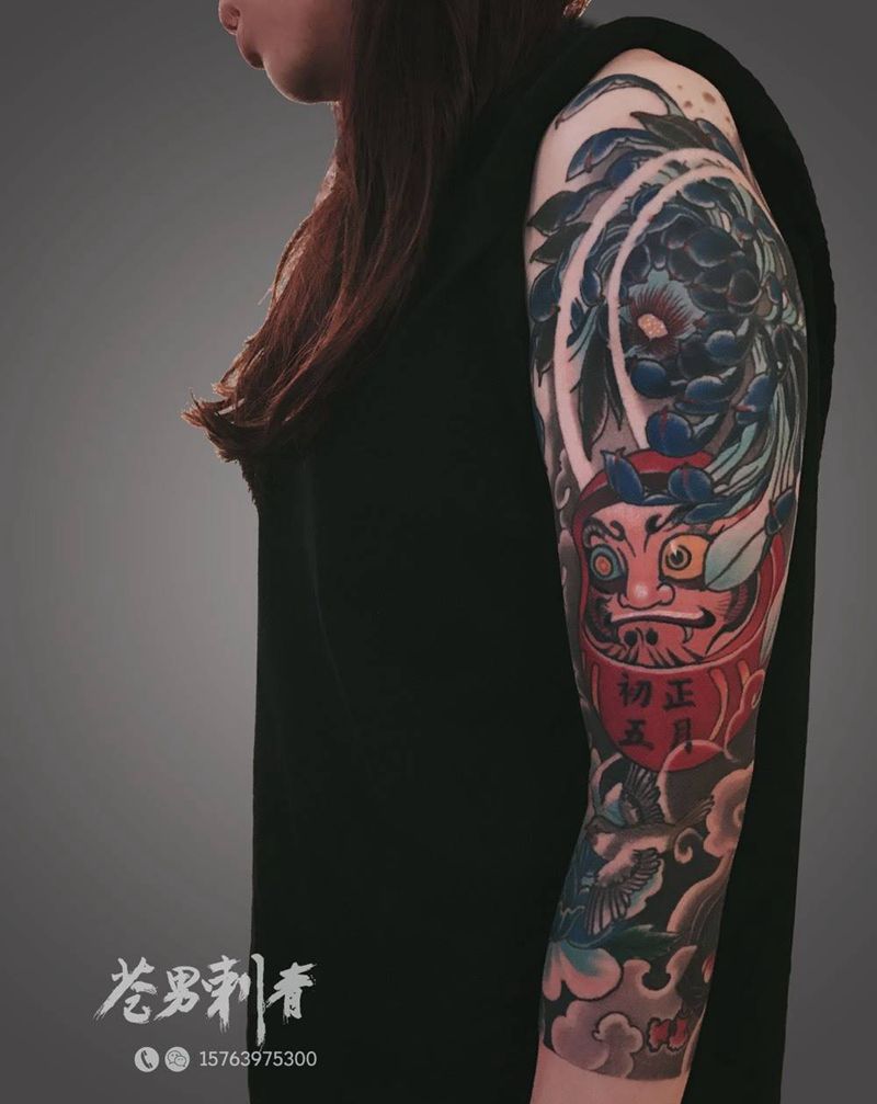 传统花臂纹身图片