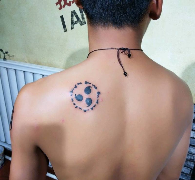 写轮眼纹身图片_肩部纹身图案