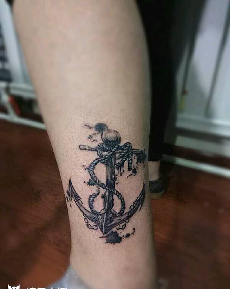 船锚纹身图片