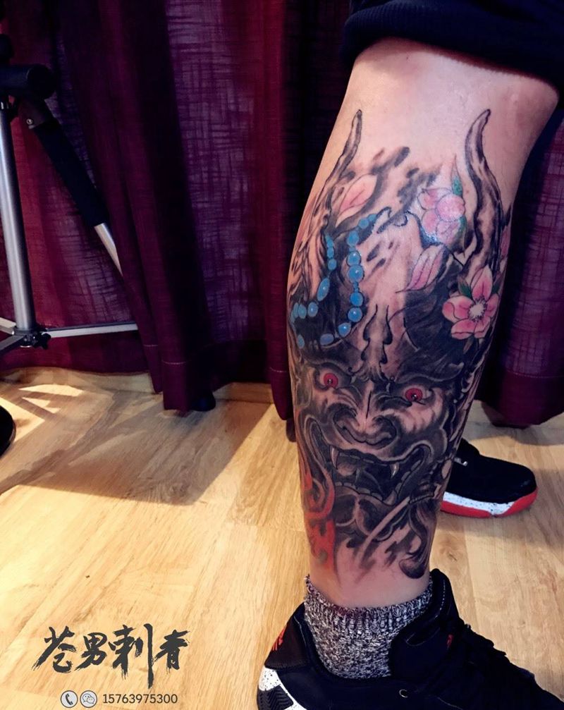 般若纹身图片_成品传统鬼神纹身图案