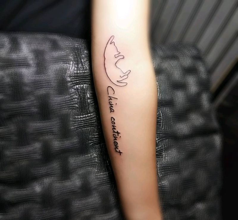 简笔小猫纹身图片